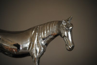 Skulptur Pferd Horse Alu Silber Deko Figur Tier Tierfigur Statue L31 cm