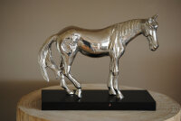 Skulptur Pferd Horse Alu Silber Deko Figur Tier Tierfigur Statue L31 cm
