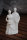 Skulptur Dekofigur Hochzeitspaar Torte Hochzeitsfigur aus Keramik weiß  11cm