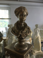 Schöne Dame Büste Frau Figur Skulptur  Shabby-Style Gold Antik Deko