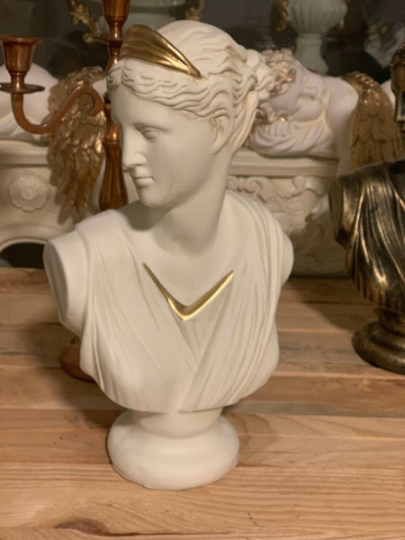 Schöne Büste Dame Frau Helena Skulptur H41 cm Shabby Antik Style Deko 108