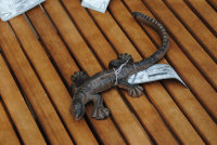 Salamander Gecko 25 cm Echse Gusseisen Garten...