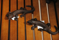 Salamander Gecko 12,5 cm Echse Gusseisen  2 er SET Garten...