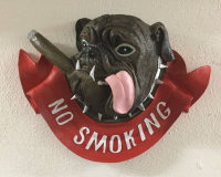 Relief Bulldogge No Smoking Figur Dekofigur Schild Hund...