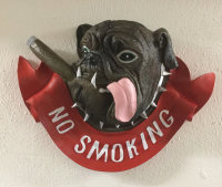 Relief Bulldogge No Smoking Figur Dekofigur Schild Hund...