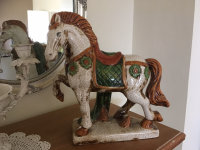 Pferd Horse Keramik Figur Skulptur  fein gearbeitet Edel H30 cm