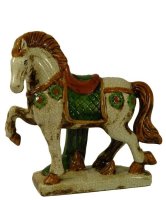 Pferd Horse Keramik Figur Skulptur  fein gearbeitet Edel H30 cm