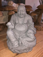 NEW Buddha Figur lachender  dicker  Happy Buddha XL Grau...