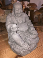 NEW Buddha Figur lachender  dicker  Happy Buddha XL Grau...