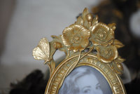 Bilderrahmen Fotorahmen oval Rahmen Blumen Gold Antik Barock Stil NF 49