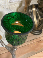 Kerzenglas Groß Mosaik Windlicht Glas Grün Glasaufsatz Teelicht Kerzenständer