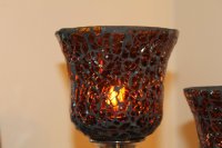 Kerzenglas Groß Mosaik Windlicht Glas Braun...