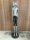 Figur Katze silber schwarz Dekofigur Skulptur Kater stehend  Vintage Look 47 cm