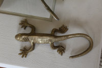 Eidechse Gold 20 cm Skulptur Gecko Tierfigur Dekofigur Deko Orient Afrika