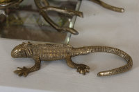Eidechse Gold 20 cm Skulptur Gecko Tierfigur Dekofigur Deko Orient Afrika