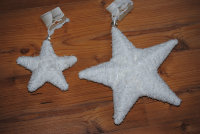 Deko Sterne Set in 28 und 16 cm Sterne weiß zu aufhängen