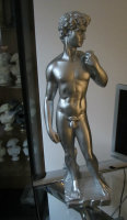 David Skulptur Statue in Silber Gartenfigur Figur Garten 0047-28