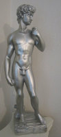 David Skulptur Statue in Silber Gartenfigur Figur Garten 0047-28