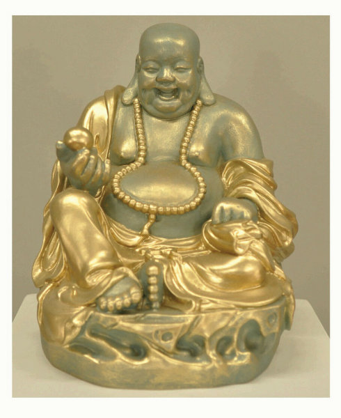 Buddha Figur lachender  dicker  Happy Buddha XL antik designe Glück Feng Shui