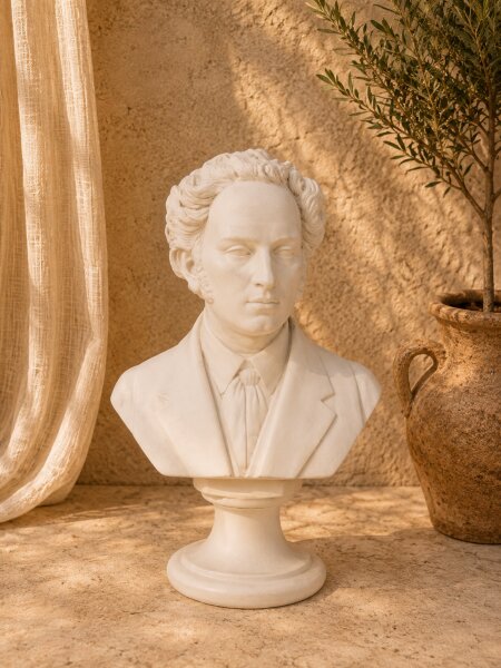Büste Frederic Chopin Komponist Musik Statue Klavier H24 cm
