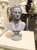 Büste Frederic Chopin Komponist Musik Statue Klavier Grau H24 cm