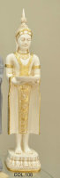 Buddha Groß H 74 cm Creme Gold Feng Shui Statue Budda Figur Garten Deko