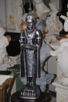 Buddha groß 74 cm  FENG SHUI STATUE Silber Antik Figur Garten Deko Wetterfest
