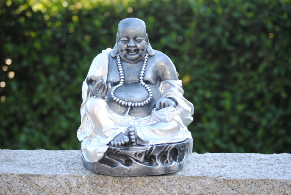 Produktbild von MF Buddhafigur Buddha Skulptur Mint Green Lachender Buddha Polyresin 23cm 1 St S03at041