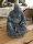 Buddha Figur lachender Antik Grau dicker Happy Buddha XL Feng Shui H29 cm