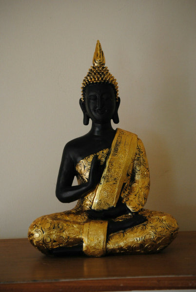 Buddha FENG SHUI STATUE Budda 39 cm Figur Deko Gold Schwarz, 34,95 €