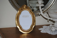 Bilderrahmen10 x15 cm Fotorahmen Oval Rosen Rahmen  Antik Gold Antik Shabby  964