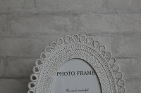 Bilderrahmen10 x 15 cm Fotorahmen Oval Rahmen Deko Antik weiss Shabby Stil  5