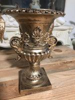 Barock Vase Schale Blumenvasen Landhaus Rund Antik Gold W29