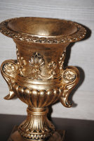 Barock Vase Schale Blumenvasen Landhaus Rund Antik Gold W29