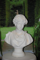 Statue Dame Büste Frau mit Lorbeerkranz Figur Skulptur  Shabbby Stil  2019-70