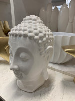 Deko Buddha Kopf H32 cm Keramik Home Garten Weiss Trends