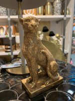 Dekofigur Leopard sitzend gold H20 cmTrends Skulptur Figur