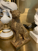 Dekofigur Leopard sitzend gold H20 cmTrends Skulptur Figur