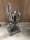 J-Line Buddha Hand Figur Skulptur Mudra Herz H30 cm Antik Silber