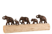 Figur Elefanten Reihe Mangobaum Aluminium Holz 56 cm