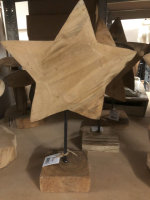 Teak Holz Skulptur Stern Designs Höhe ca.40cm  Figur Holz Natur Unikat