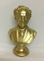 Frederic Chopin Büste Gold Komponist Musik Statue...