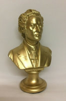 Frederic Chopin Büste Gold Komponist Musik Statue...
