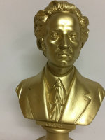 Frederic Chopin Büste Gold Komponist Musik Statue Klavier NEW-50