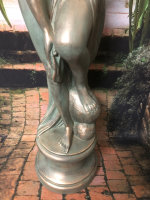 Büste Frau Dame Edel Ula Sexy Bade Zimmer Statue Figur 0001-62 Grün Antik Design