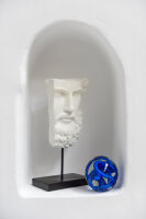 Griechische Statue Büste Auf Fuß Poly Weiß  H40 cm