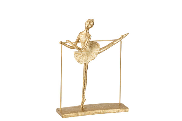 J-Line Ballerina Bein Seitwärts Figur Skulptur Tänzerin Poly Gold