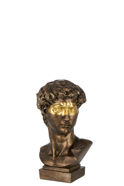 J-Line Büste David Figur Poly Bronze/Gold
