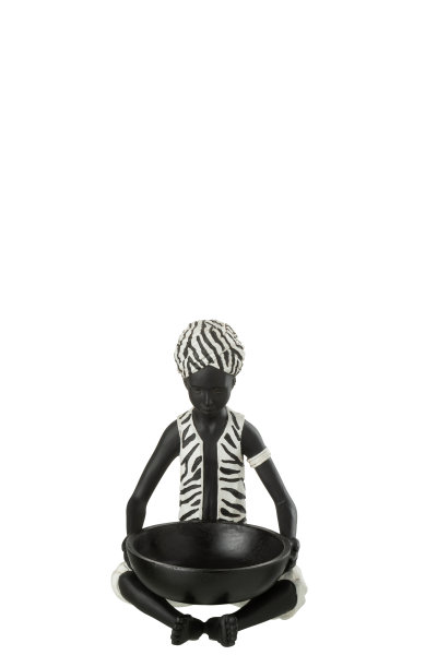 Edel schöne Figur Skulptur Afrika Junge Ablage H25 cm Schüssel
