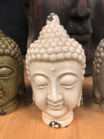 Deko Buddha Kopf H24,5 cm Keramik creme beigeHome Garten...